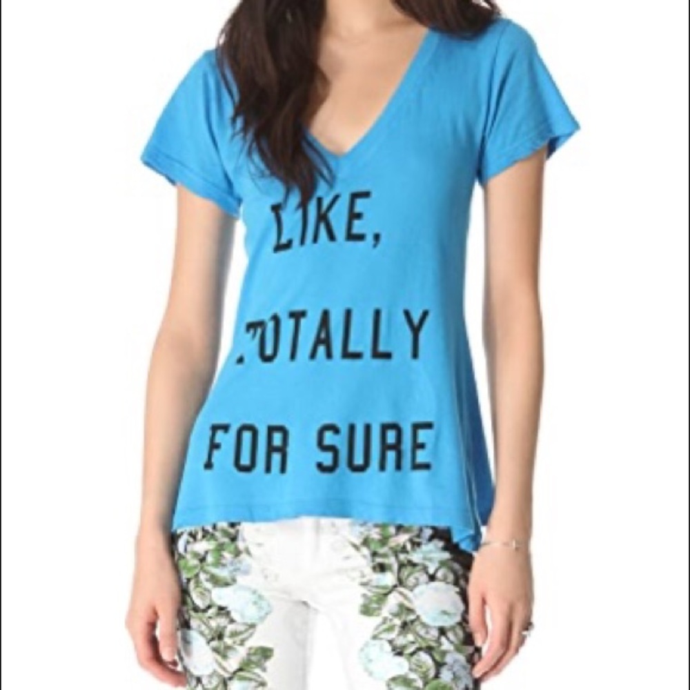 Wildfox Like Totally For Sure blue t-shirt large